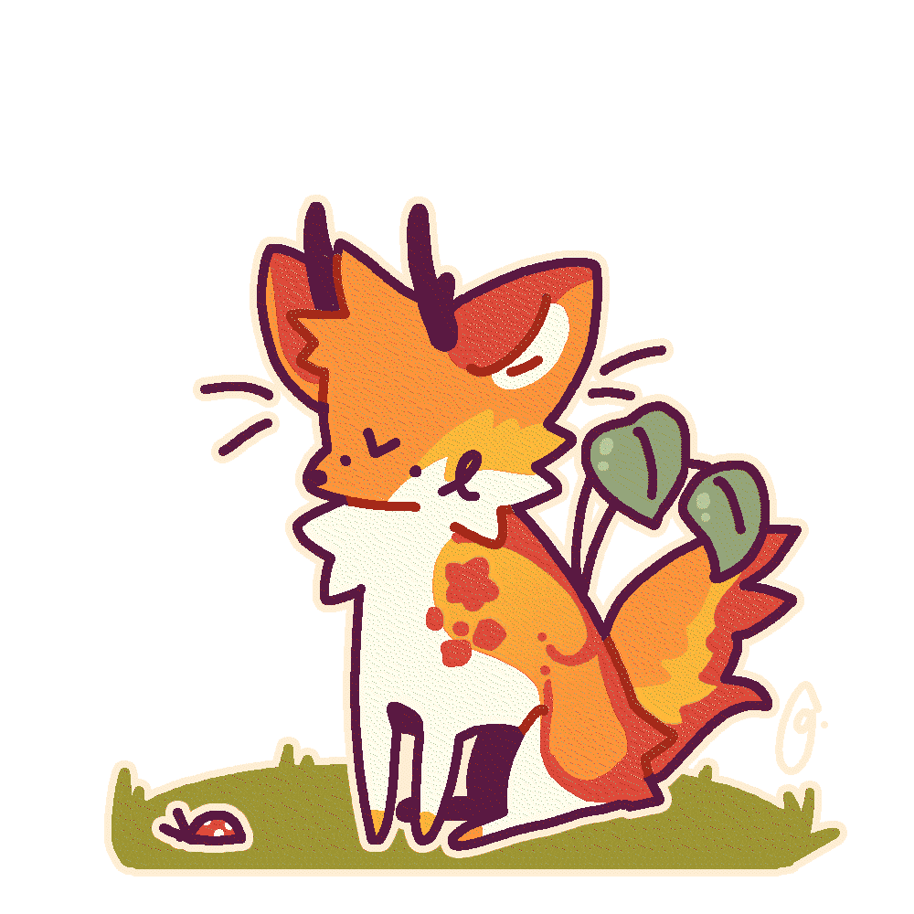 fox watching a bug jump